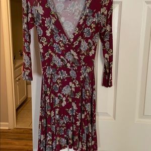 Forever 21 low cut red floral dress